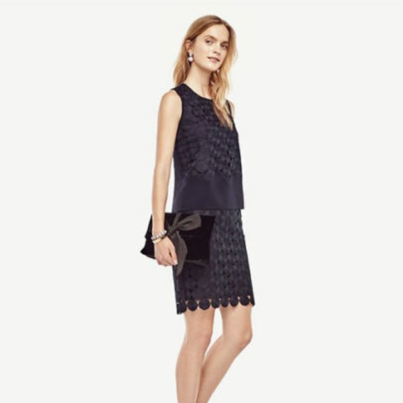 Ann Taylor SP Navy Circle Lace Shell $98 - Picture 4 of 4